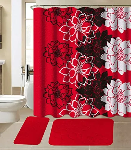 15-Piece Bathroom Sets With Matching Shower Curtain
