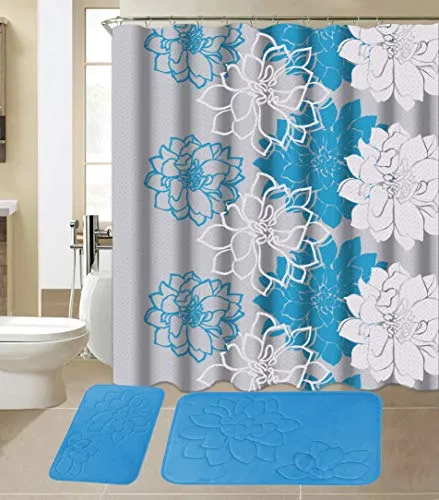 15-Piece Bathroom Sets With Matching Shower Curtain