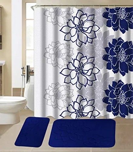 15-Piece Bathroom Sets With Matching Shower Curtain