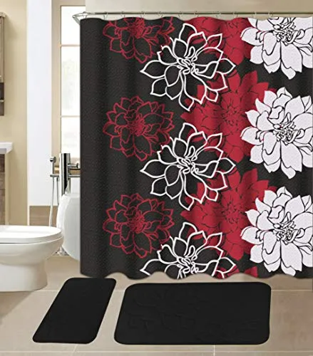 15-Piece Bathroom Sets With Matching Shower Curtain