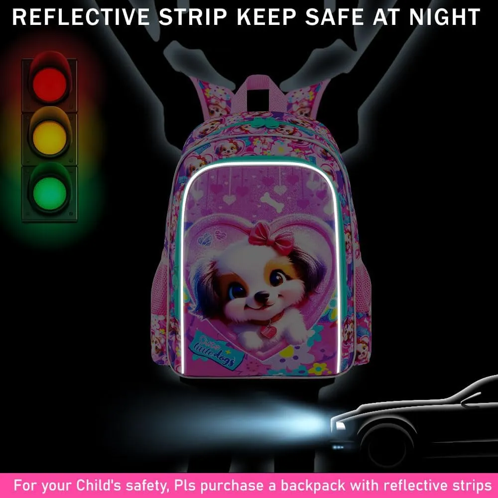 16" Girls Backpack, 3Pcs Kids Bookbag with Lunch Box, School Backpacks for Elementary Preschool Kindergarten