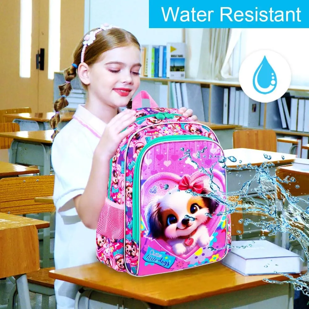 16" Girls Backpack, 3Pcs Kids Bookbag with Lunch Box, School Backpacks for Elementary Preschool Kindergarten