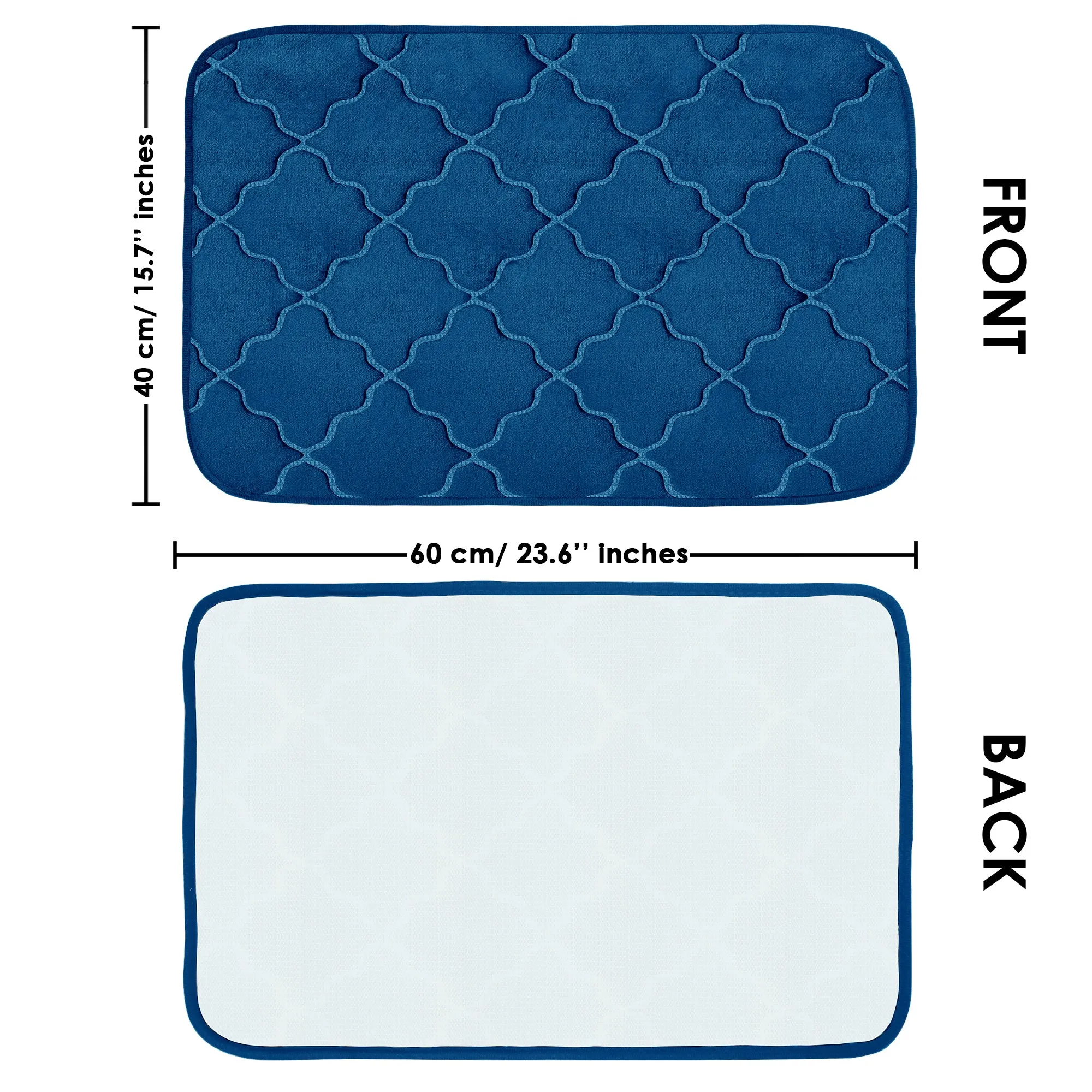 2 Units Encore Memory Foam Quatre Foil Peacock Blue Doormat