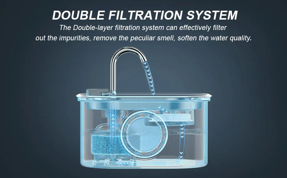 3.2L Automatic Electric Stainless Steel Pet Water Fountain