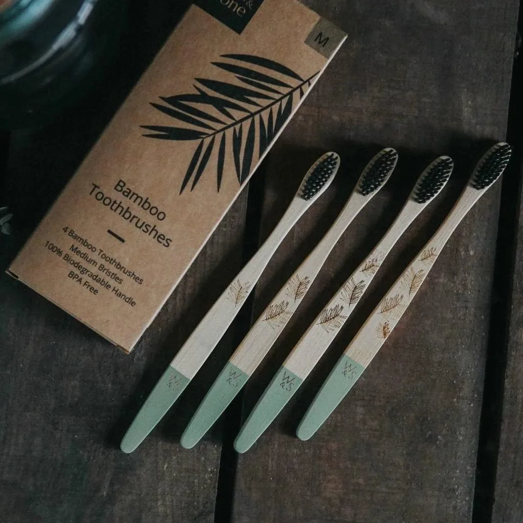 Adult Bamboo Toothbrush - 4 Pack