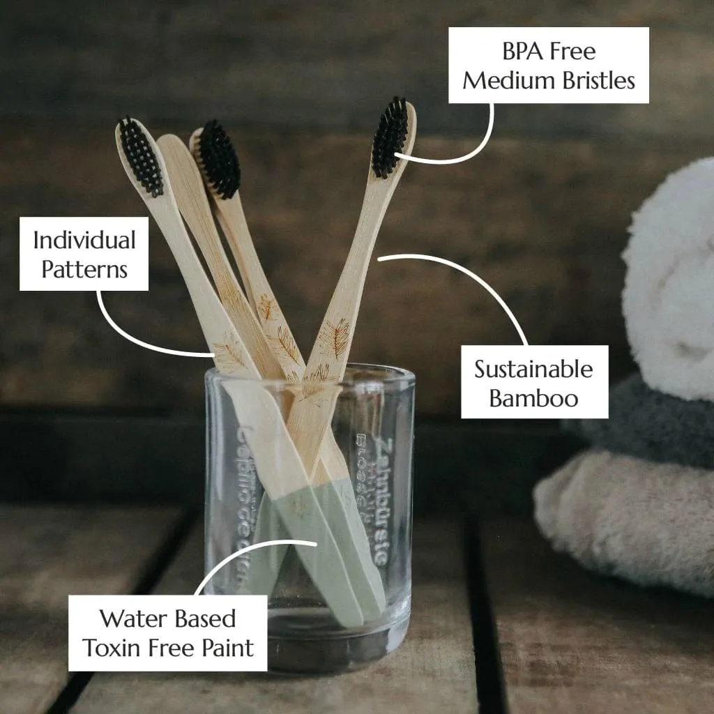 Adult Bamboo Toothbrush - 4 Pack