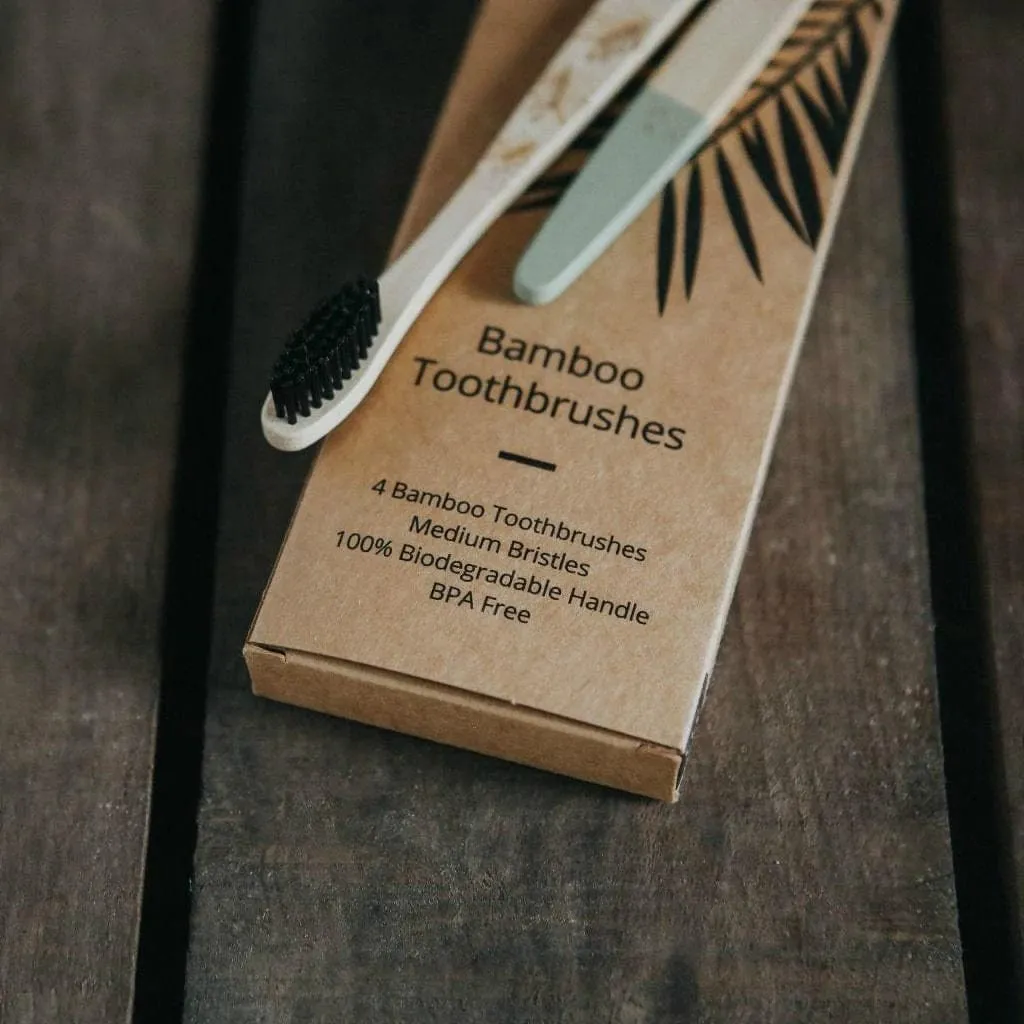 Adult Bamboo Toothbrush - 4 Pack