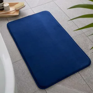 Anti-Bacterial Memory Foam Bath Mat Navy