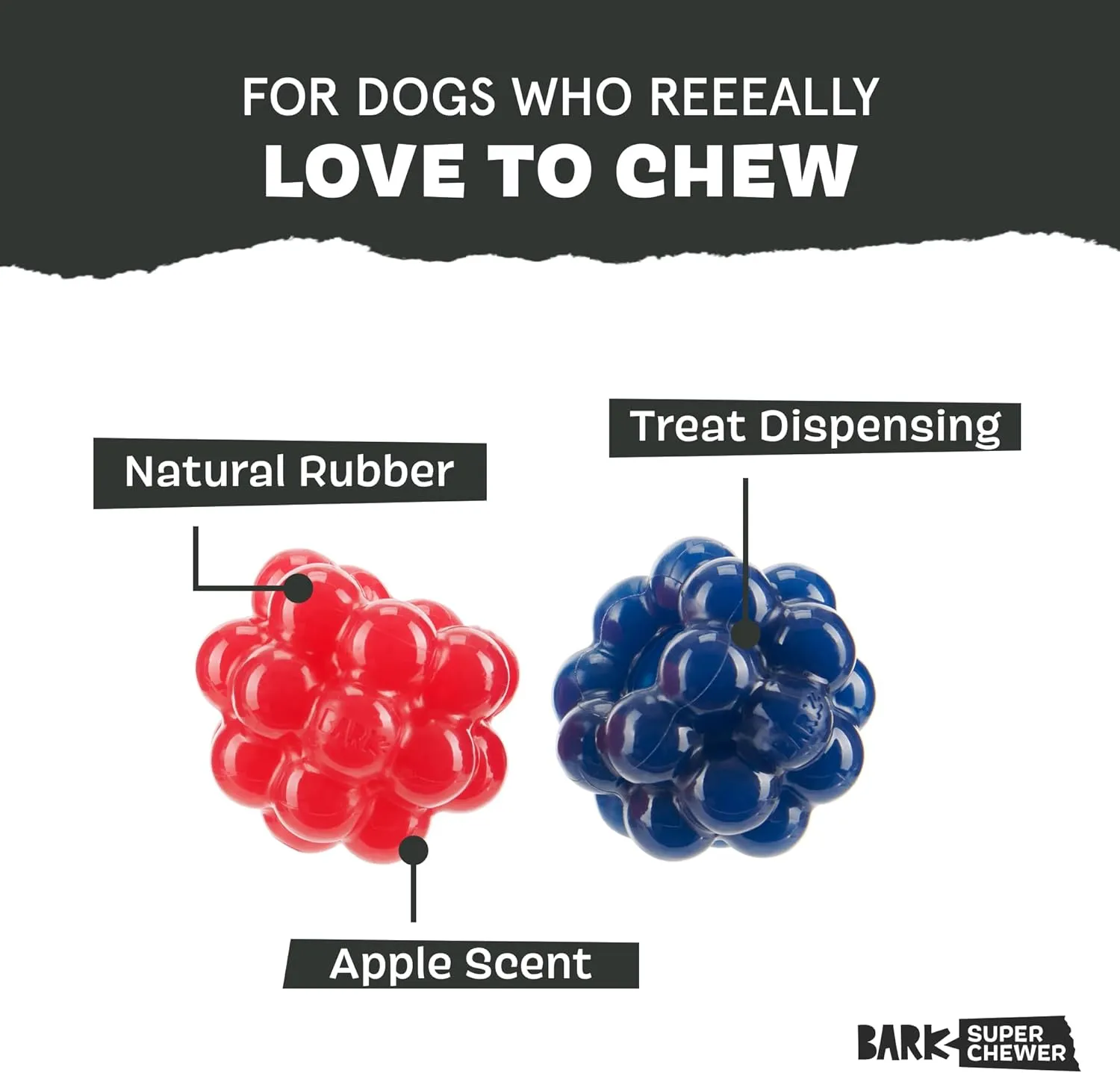 Barkbox Ruffberry Blast Dog Toy for Small Dogs, Treat Dispensing Toy with Wacky Bounce and Perfect for Kibble or Favorite Treats