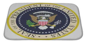 Bath Rug Mat No Slip Microfiber Memory Foam, Blue President Seal, 34x21