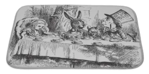 Bath Rug Mat No Slip Microfiber Memory Foam, Fantasy Art Mad Hatters Teparty Alice Wonderland Original, 34x21