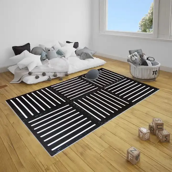 Boho Puzzle Play Mat Tiles - Black Boho Design