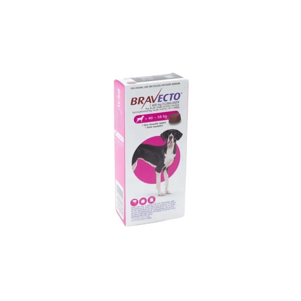 Bravecto X Large One Tablet 1400mg 40kg to 56kg Pink