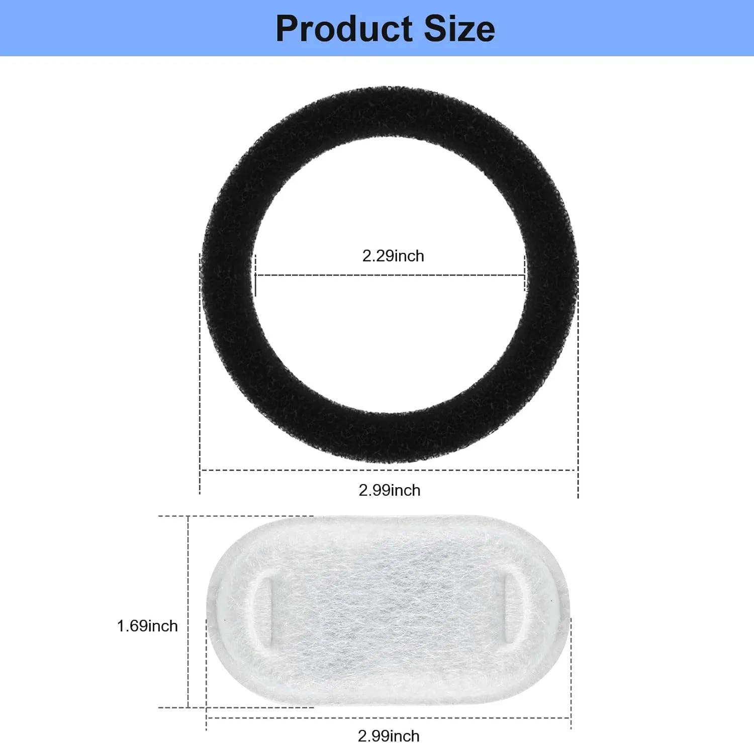 Cat Fountain Replacement Filter for 3.2L Stainless Steel Cat Water Fountain (8 8)