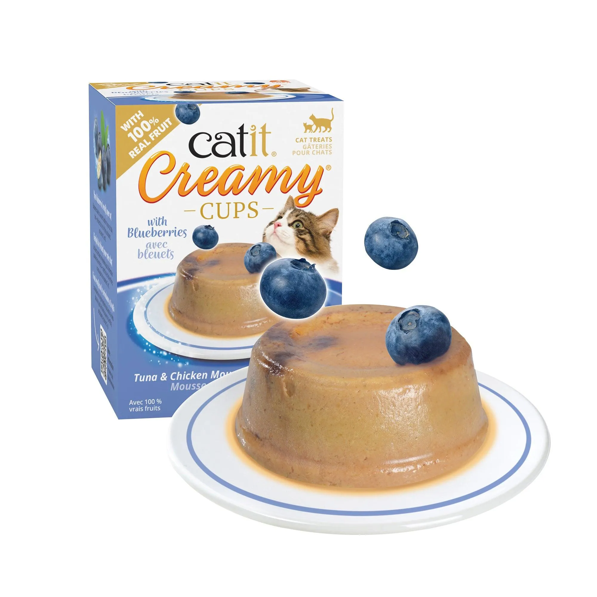 Catit Creamy Cups Tuna & Chicken Mousse with Blueberry
