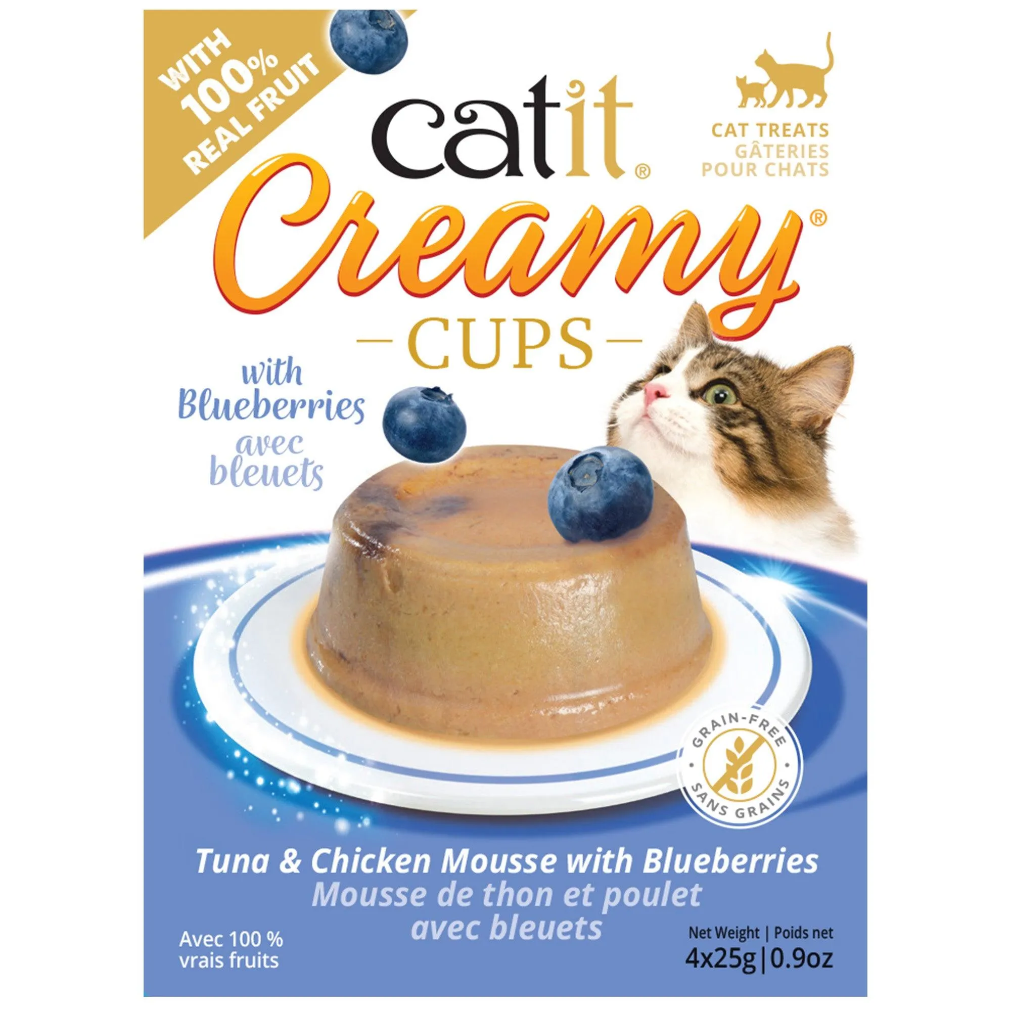 Catit Creamy Cups Tuna & Chicken Mousse with Blueberry