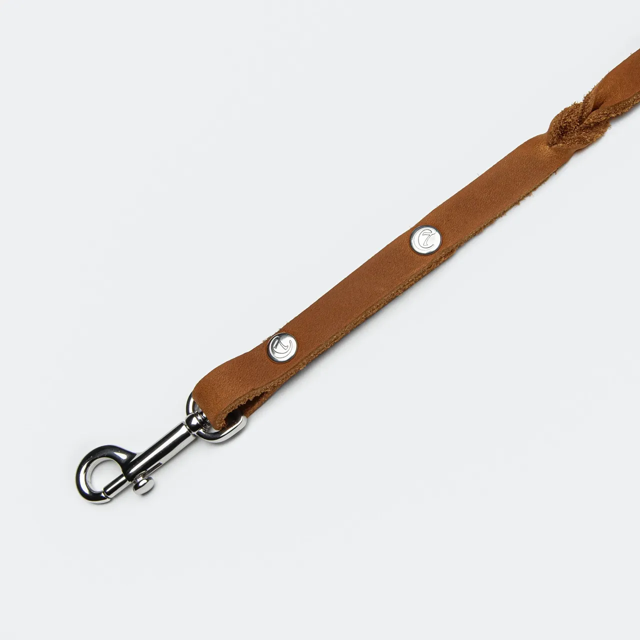 Cloud7: Riverlino Dog Leash with Hand Loop, Camel with Silver hardware