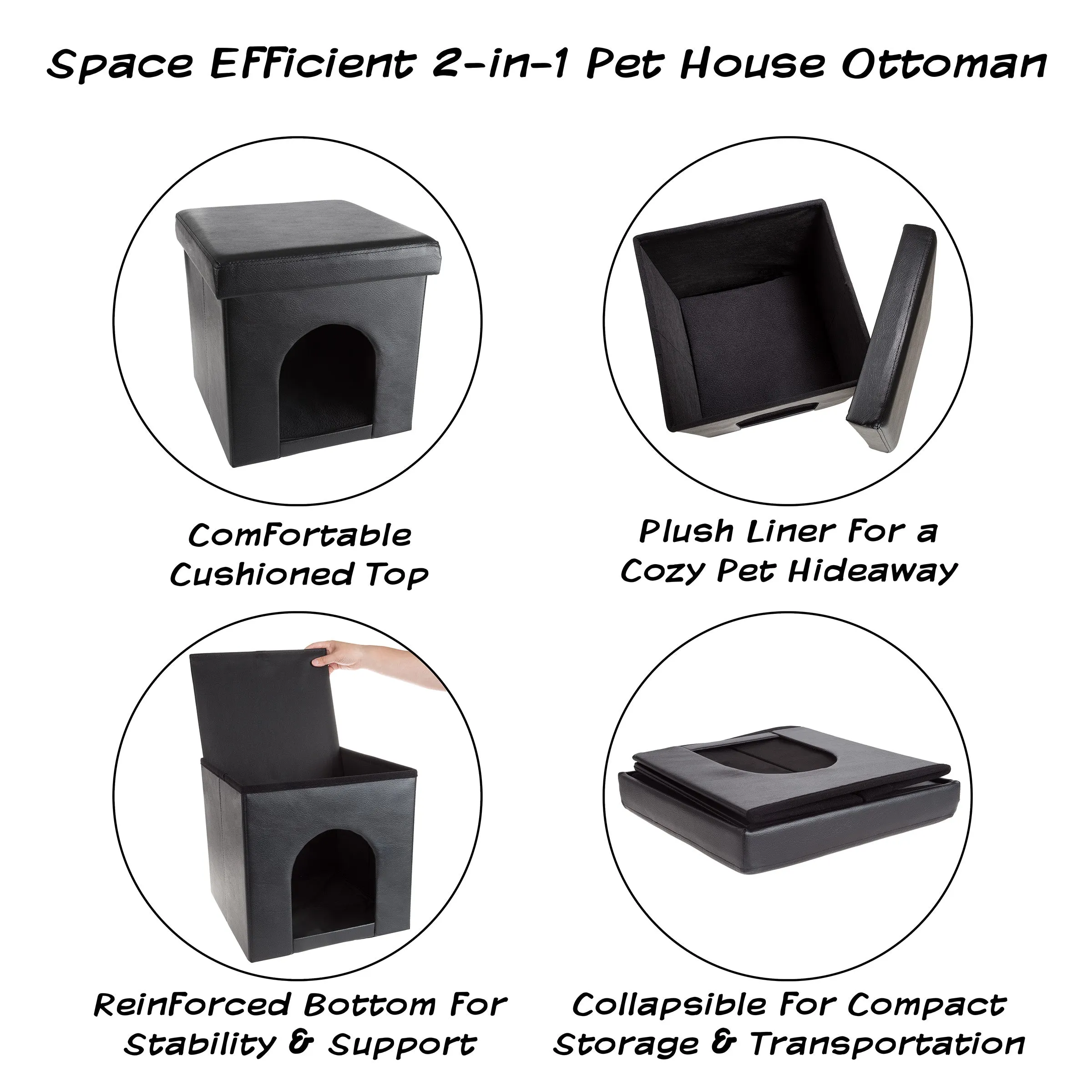 Collapsible Pet House Ottoman