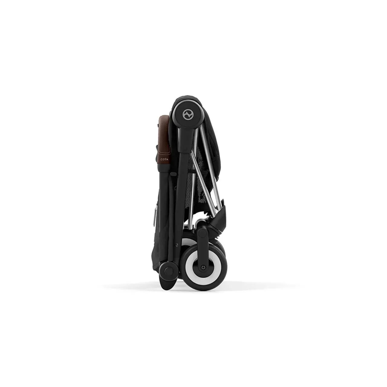 COYA Stroller - Chrome Dark Brown Frame   Sepia Black Seat