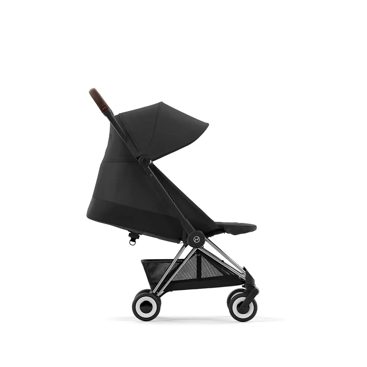 COYA Stroller - Chrome Dark Brown Frame   Sepia Black Seat