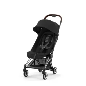 COYA Stroller - Chrome Dark Brown Frame   Sepia Black Seat