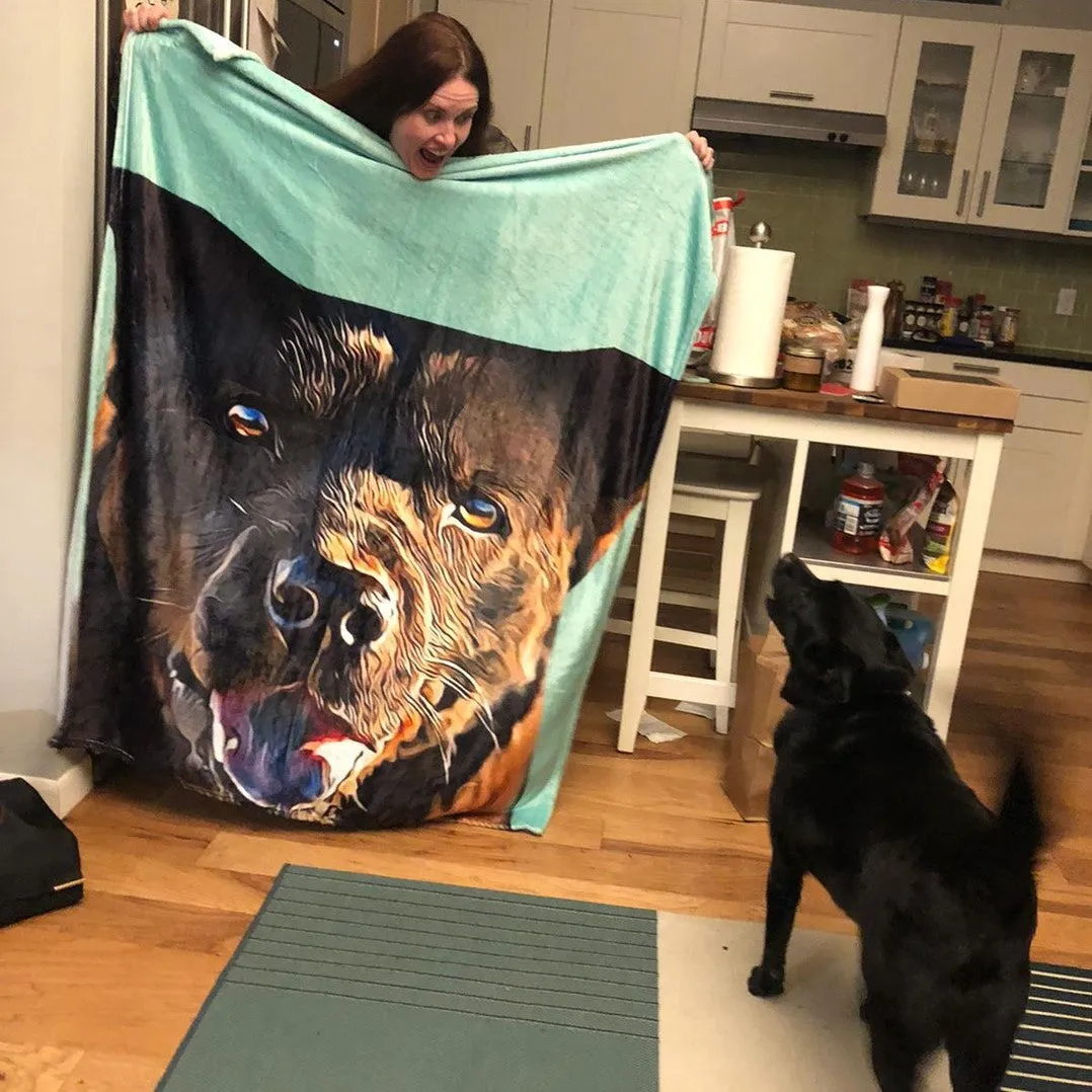 Custom Photo Blankets Personalized Photo Blankets Painted Art Portrait Fleece Blanket Best Gift 2021 Portrait Blanket
