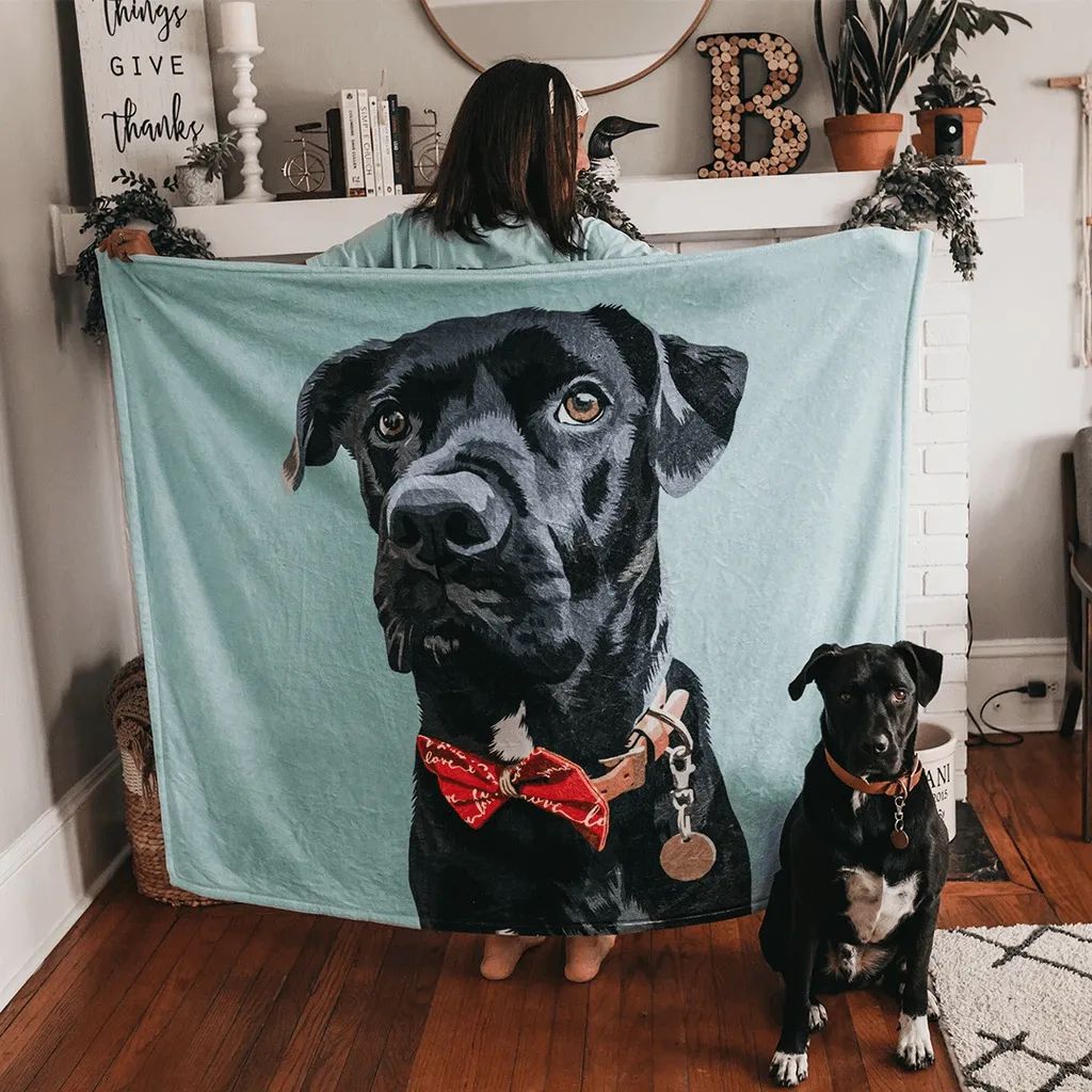 Custom Photo Blankets Personalized Photo Blankets Painted Art Portrait Fleece Blanket Best Gift 2021 Portrait Blanket