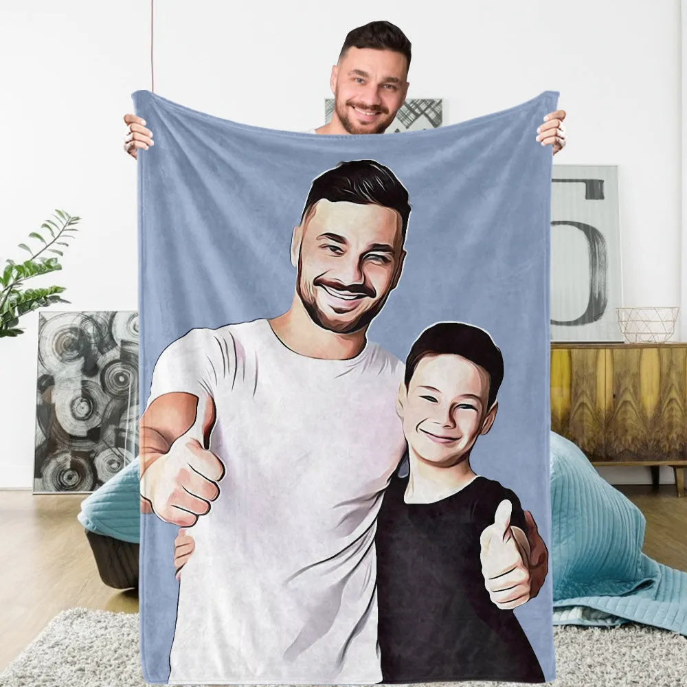 Custom Photo Blankets Personalized Photo Blankets Painted Art Portrait Fleece Blanket Best Gift 2021 Portrait Blanket