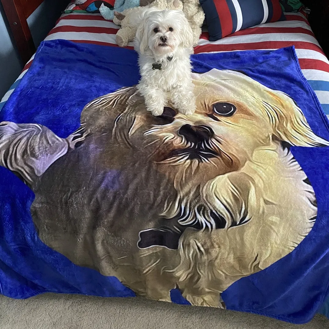 Custom Photo Blankets Personalized Photo Blankets Painted Art Portrait Fleece Blanket Best Gift 2021 Portrait Blanket