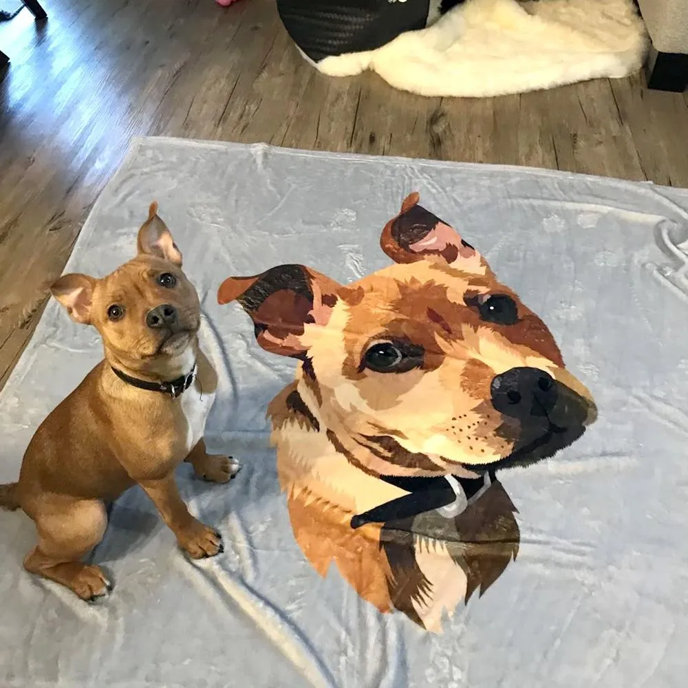 Custom Photo Blankets Personalized Photo Blankets Painted Art Portrait Fleece Blanket Best Gift 2021 Portrait Blanket