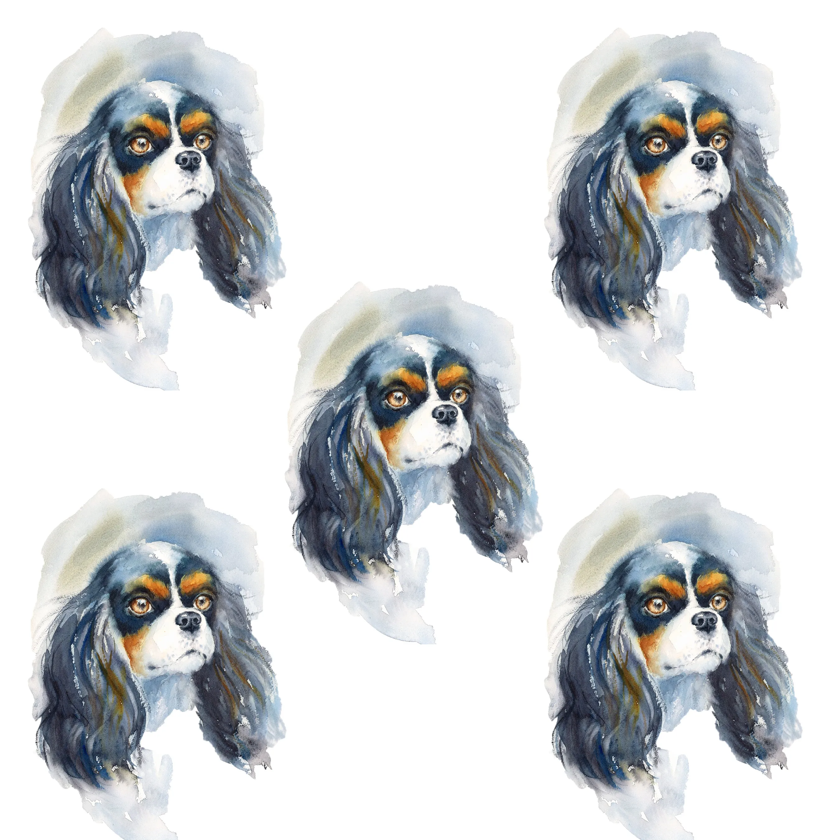 Dog Fabric, Cavalier King Charles Spaniel Fabric, Cotton or Fleece 1462