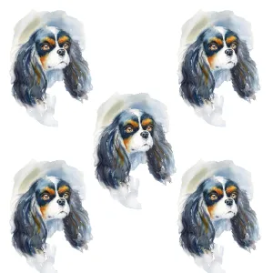 Dog Fabric, Cavalier King Charles Spaniel Fabric, Cotton or Fleece 1462