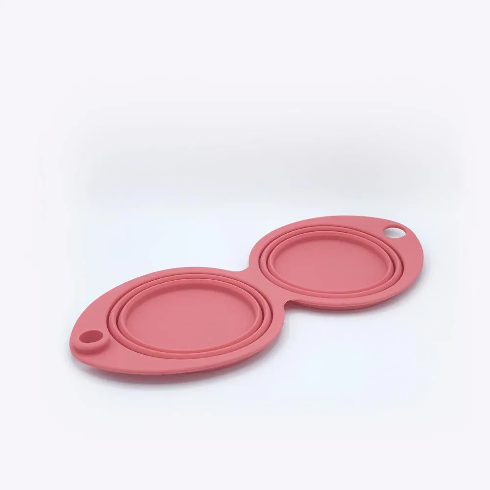 double travel bowl - pink