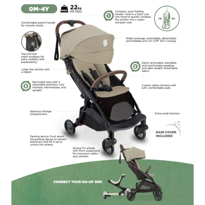 Globber Stroll Lite Baby Stroller - Deep Pastel Pink (0 - 4Y)