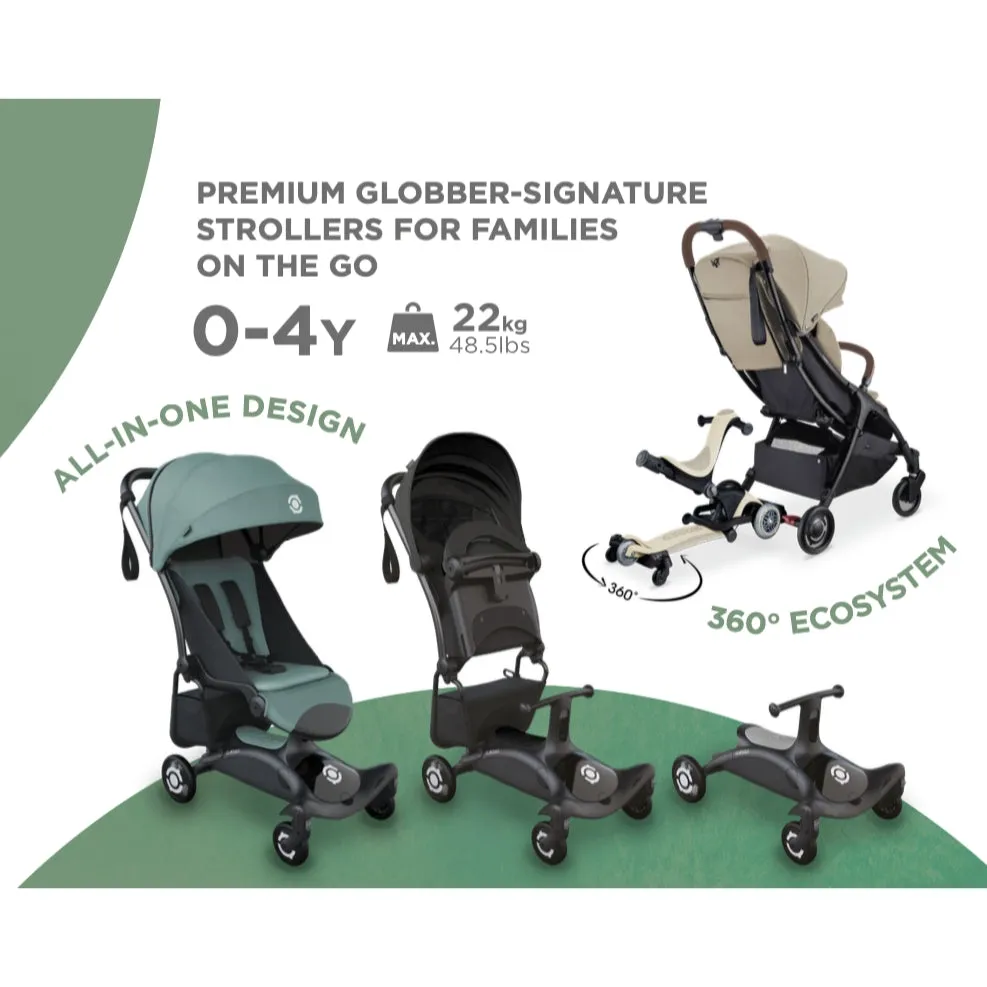 Globber Stroll Lite Baby Stroller - Deep Pastel Pink (0 - 4Y)