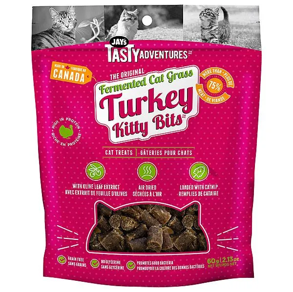 Jay's Fermented Cat Grass Turkey Kitty Bits 60g