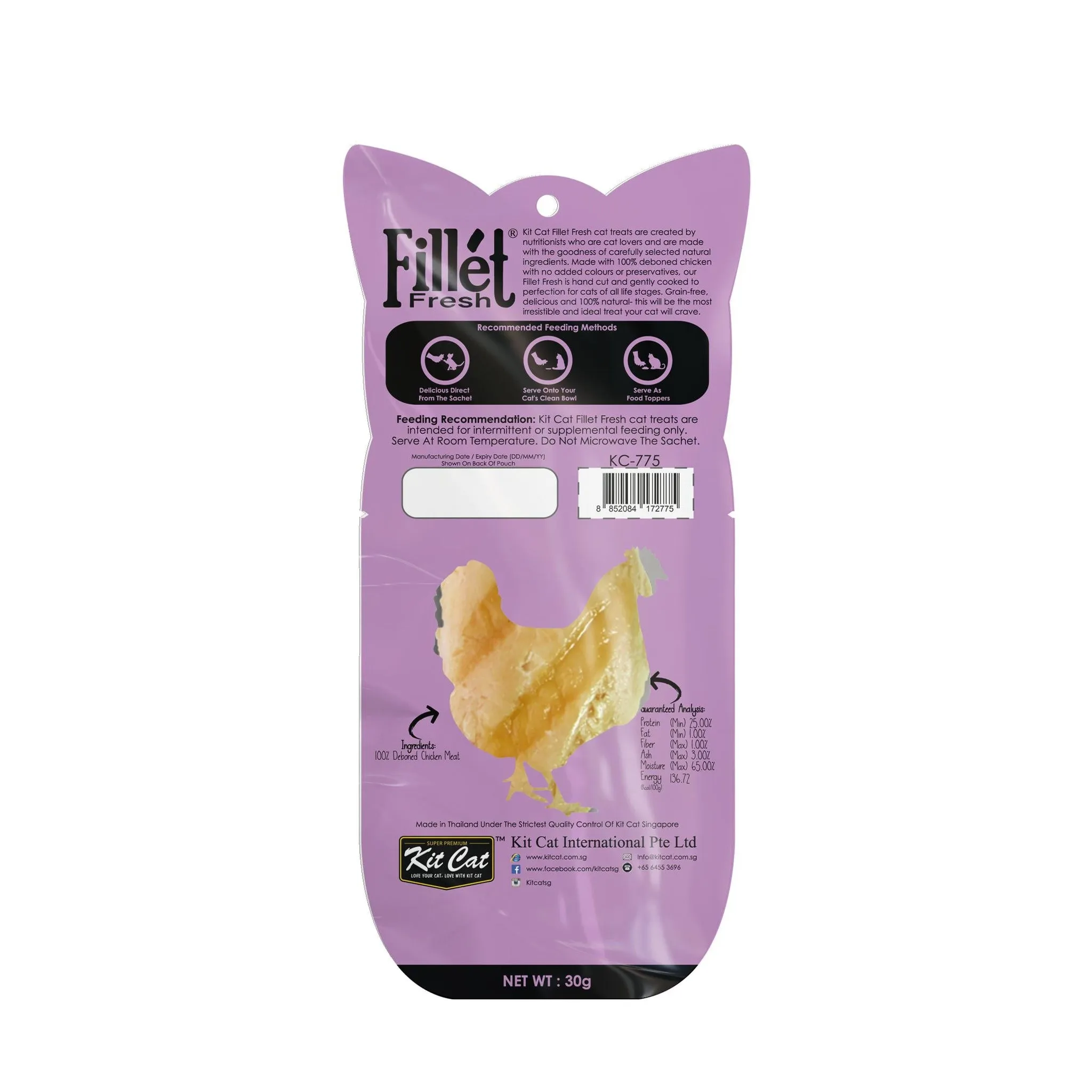 Kit Cat Fillet Fresh Cat Treats - Grilled Chicken (30g)