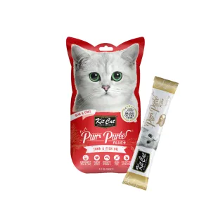 Kit Cat Purr Puree Plus  Liquid Cat Treats - Tuna Skin & Coat (4x15g)