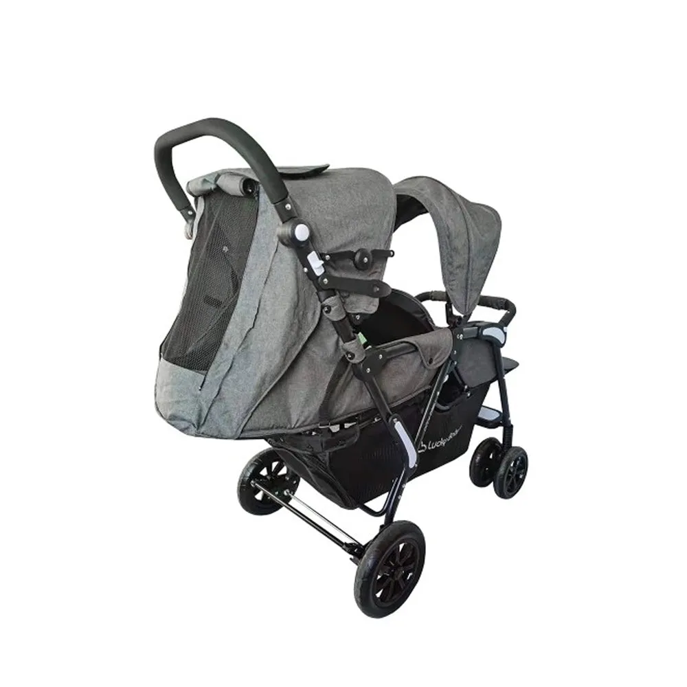 LUCKY BABY City Dou™ Plus Twin Stroller - Dark Grey