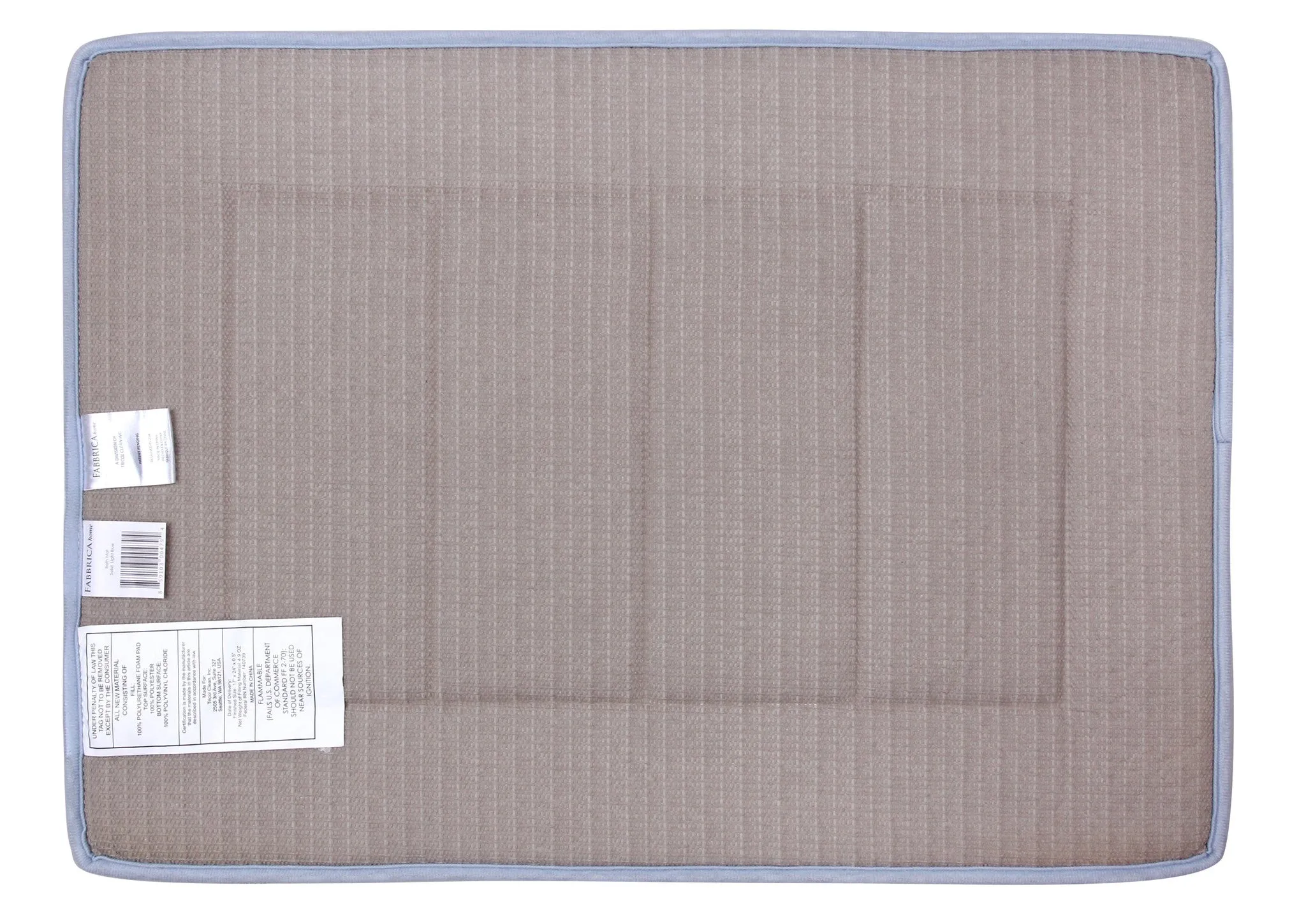 Memory Foam Bath Mat in Sky Blue, 17 x 24 in