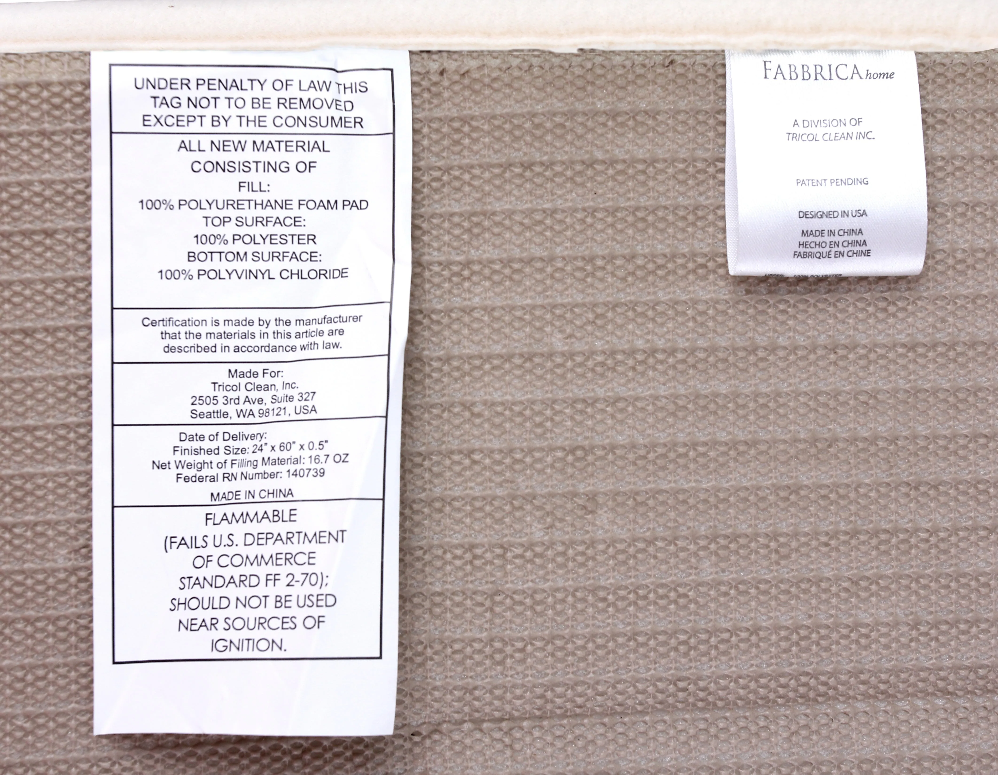 Memory Foam Runner in White, 2 x 5 ft