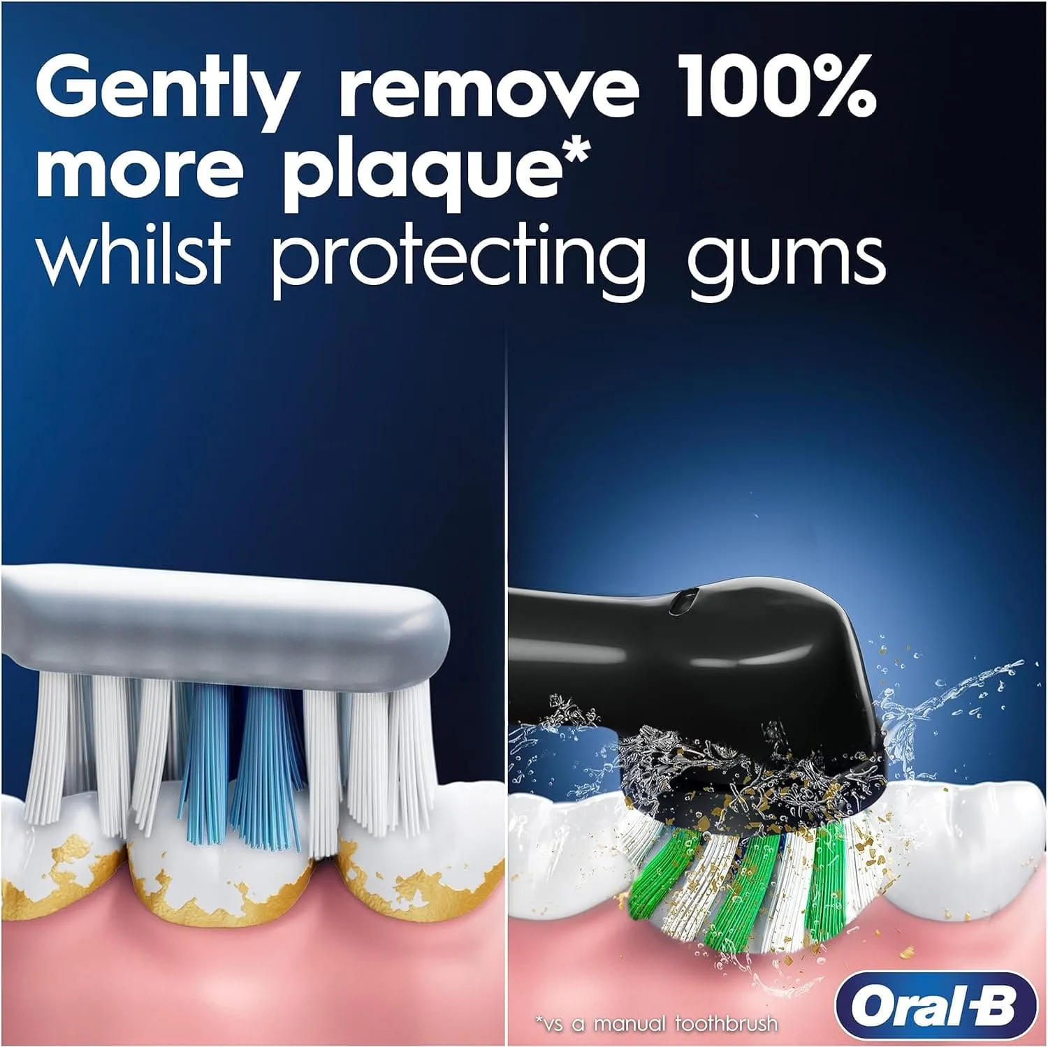 Oral-B Pro 1 X2 Electric Toothbrushes – 3D Cleaning, Gum Pressure Control, Pink & Black, UK 2-Pin Plug – Perfect Gift for Her/Him