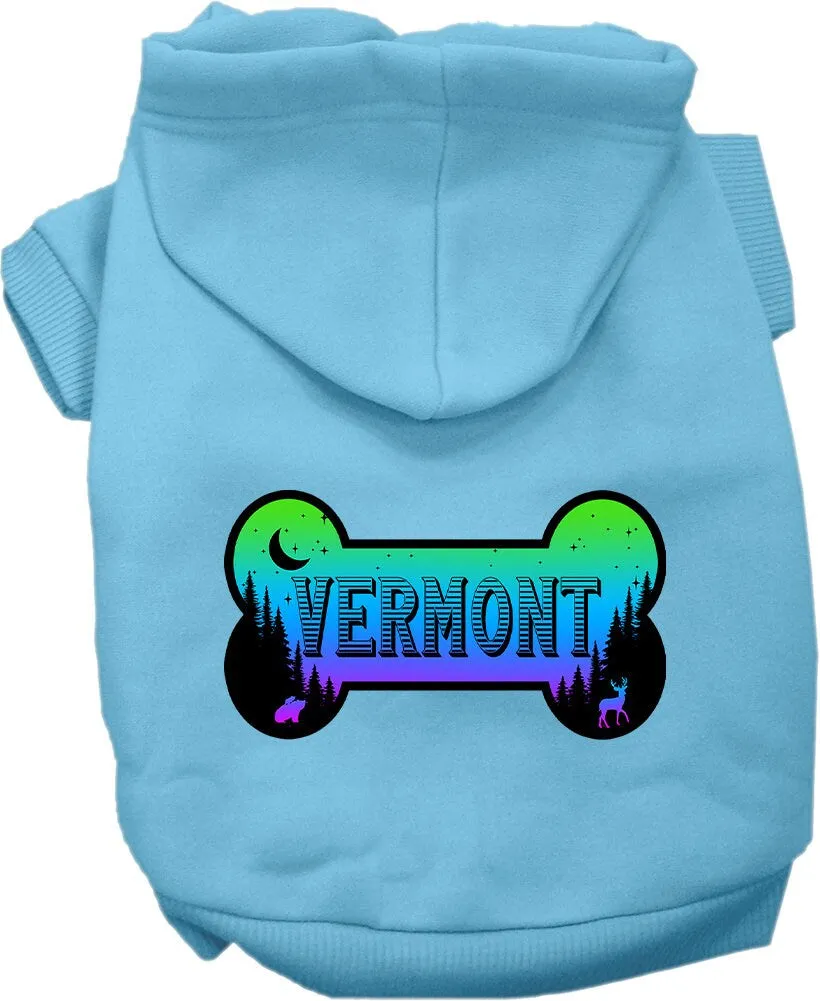 Pet Dog & Cat Screen Printed Hoodie for Medium to Large Pets (Sizes 2XL-6XL), "Vermont Mountain Shades"