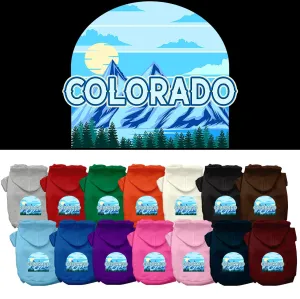 Pet Dog & Cat Screen Printed Hoodie for Small to Medium Pets (Sizes XS-XL), "Colorado Trailblazer"