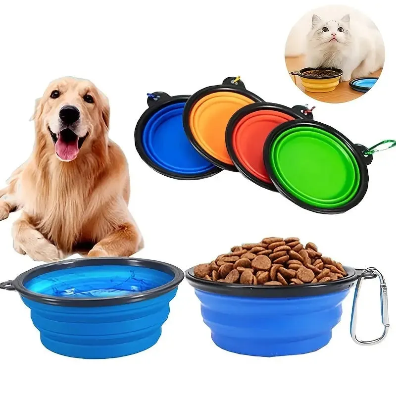 Silicone Collapsible Travel Portable Dog Food Water Bowl