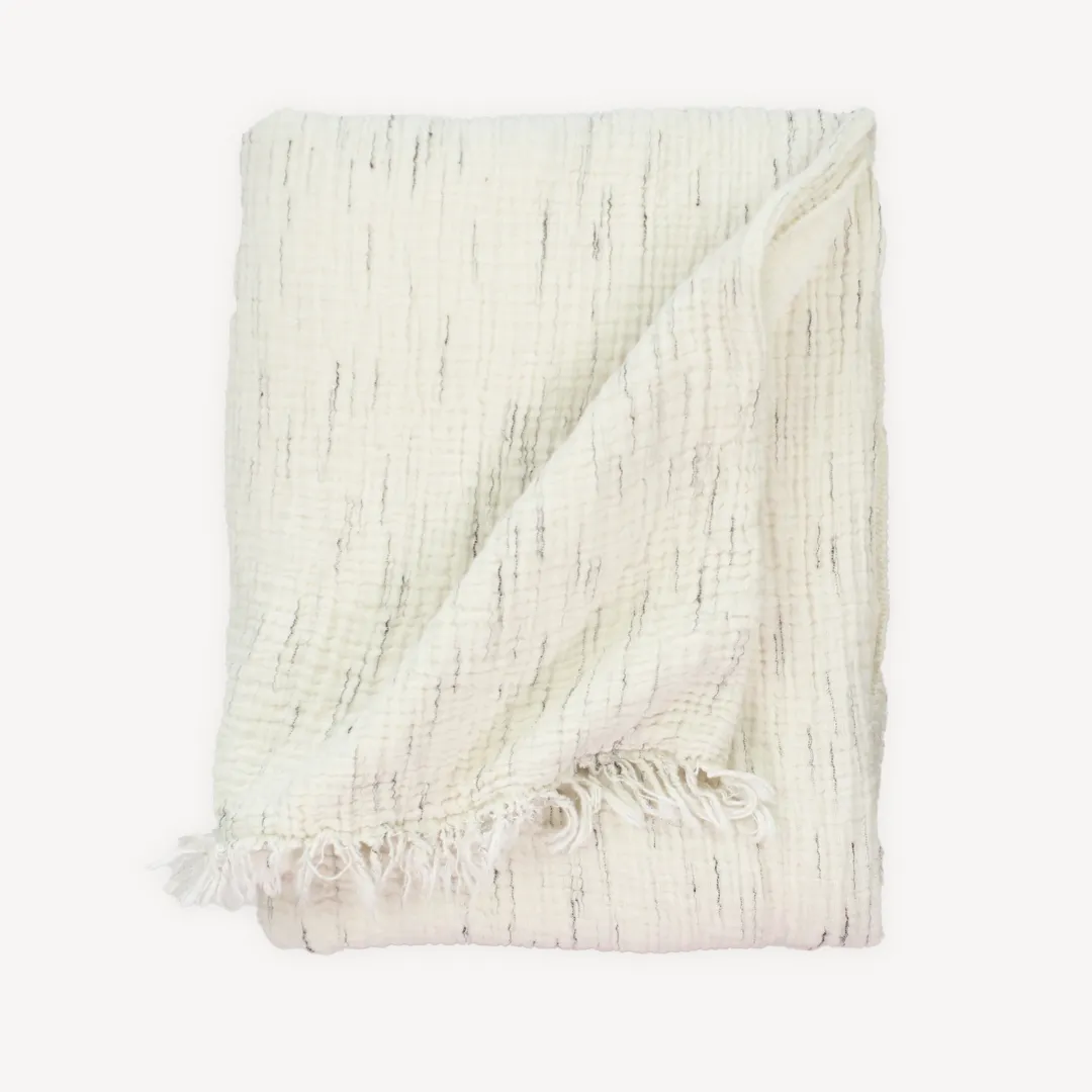 Sketched Crinkle Fleece Lined Throw