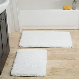 Somerset Home 2 Piece Memory Foam Bath Mat - White
