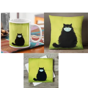 The Masketeer Collection Cat Mug Cushion and Card Mask Gift Set