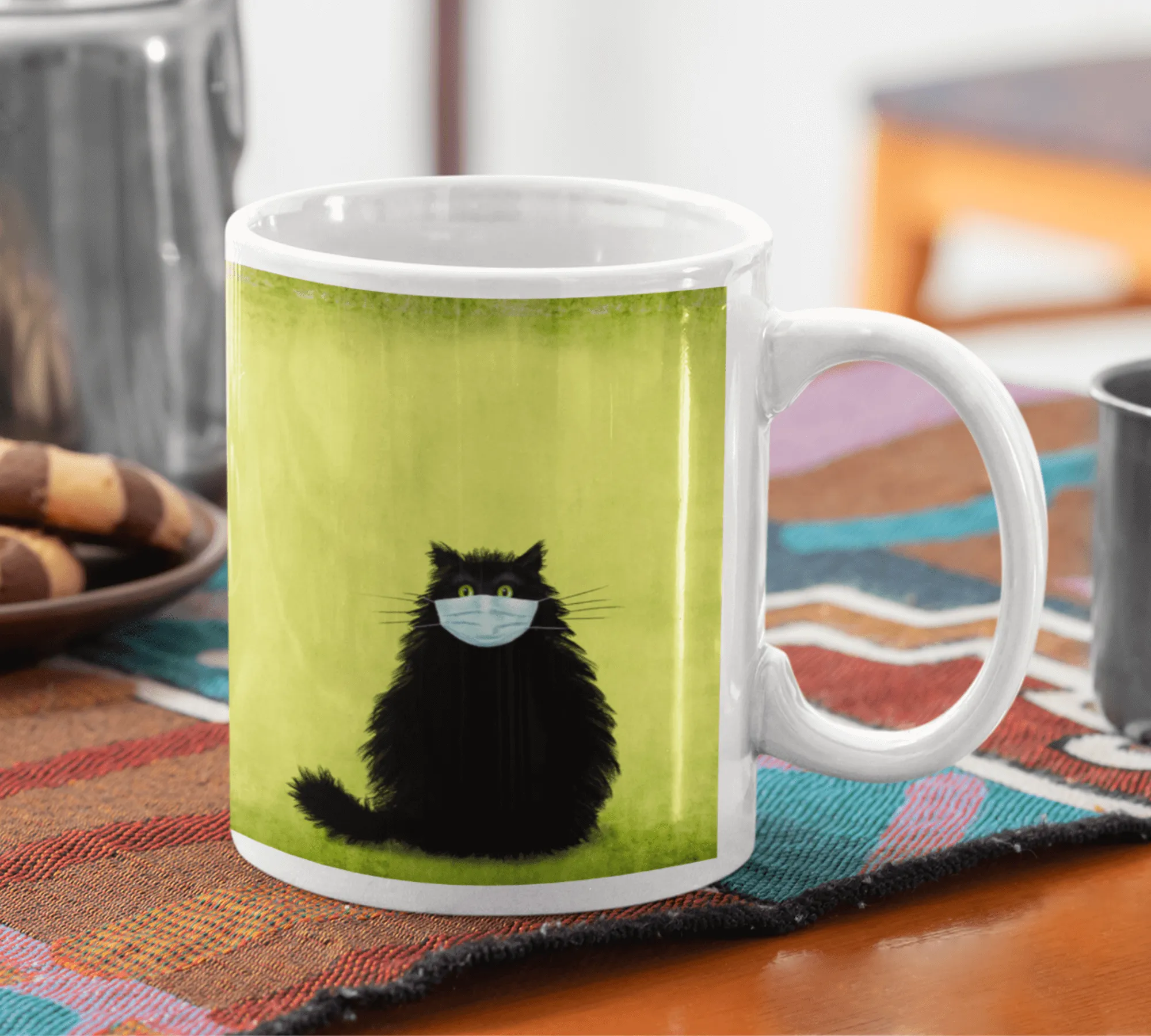 The Masketeer Collection Cat Mug Cushion and Card Mask Gift Set