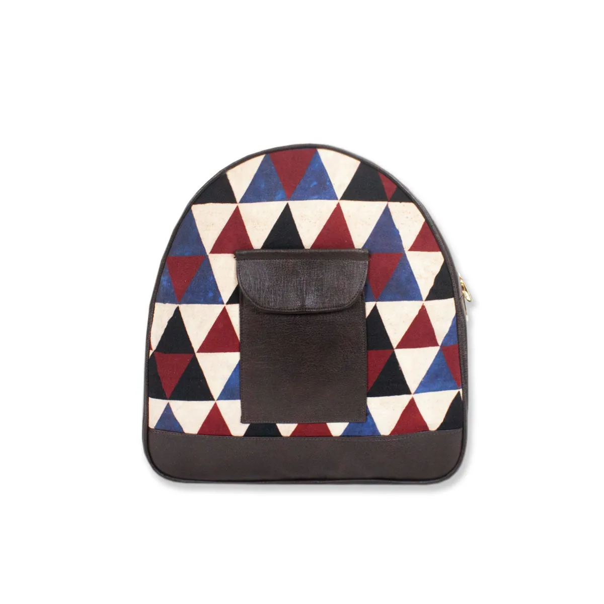 Triangle Maze Block-printed Backpack